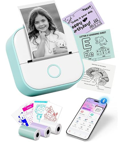 Portable Inkless Mini Printer — Bluetooth Thermal Label & Photo Printer for Home, School & Shop