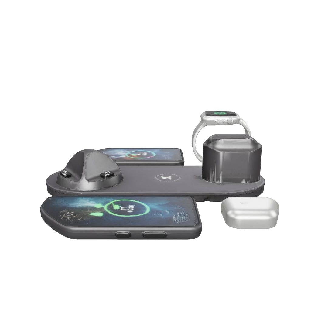 360 view of 6-in-1 Fast Wireless Charging Station – Multi-Device Desk Charger Dock with LED Indicator for iPhone, Watch ...
