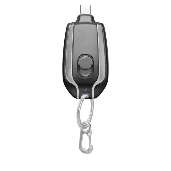 360 view of 1500mAh Mini Power Emergency Pod Keychain Charger With Type-C Ultra-Compact Mini Battery Pack Fast Charging ...